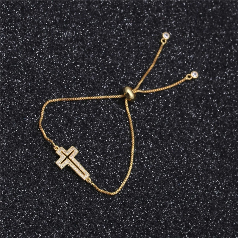 Gold Cross Chain Bracelet