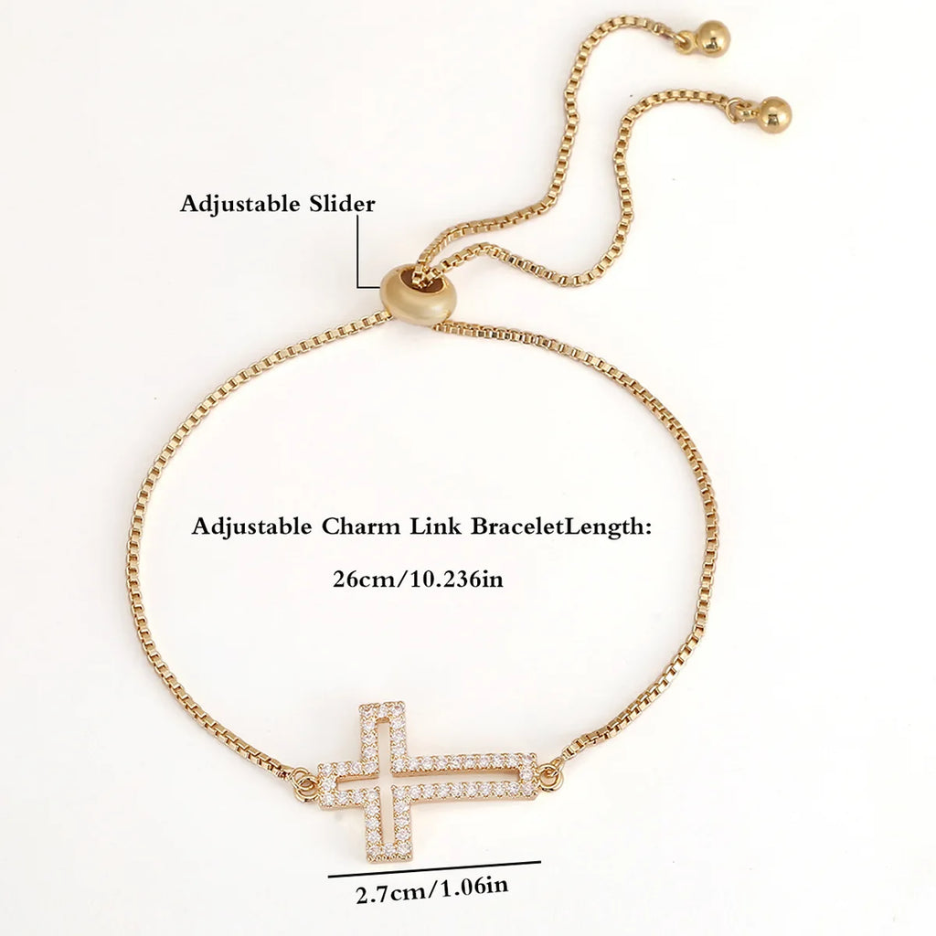 Gold Cross Chain Bracelet