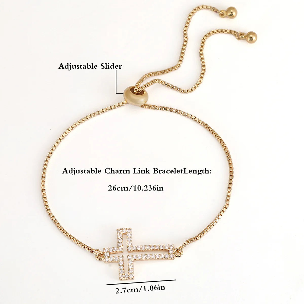 Gold Cross Chain Bracelet