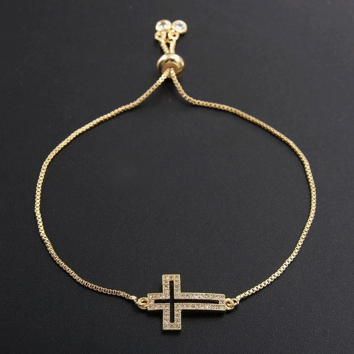 Gold Cross Chain Bracelet