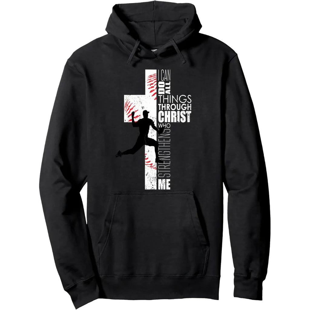 Cross Print Pullover Hoodie
