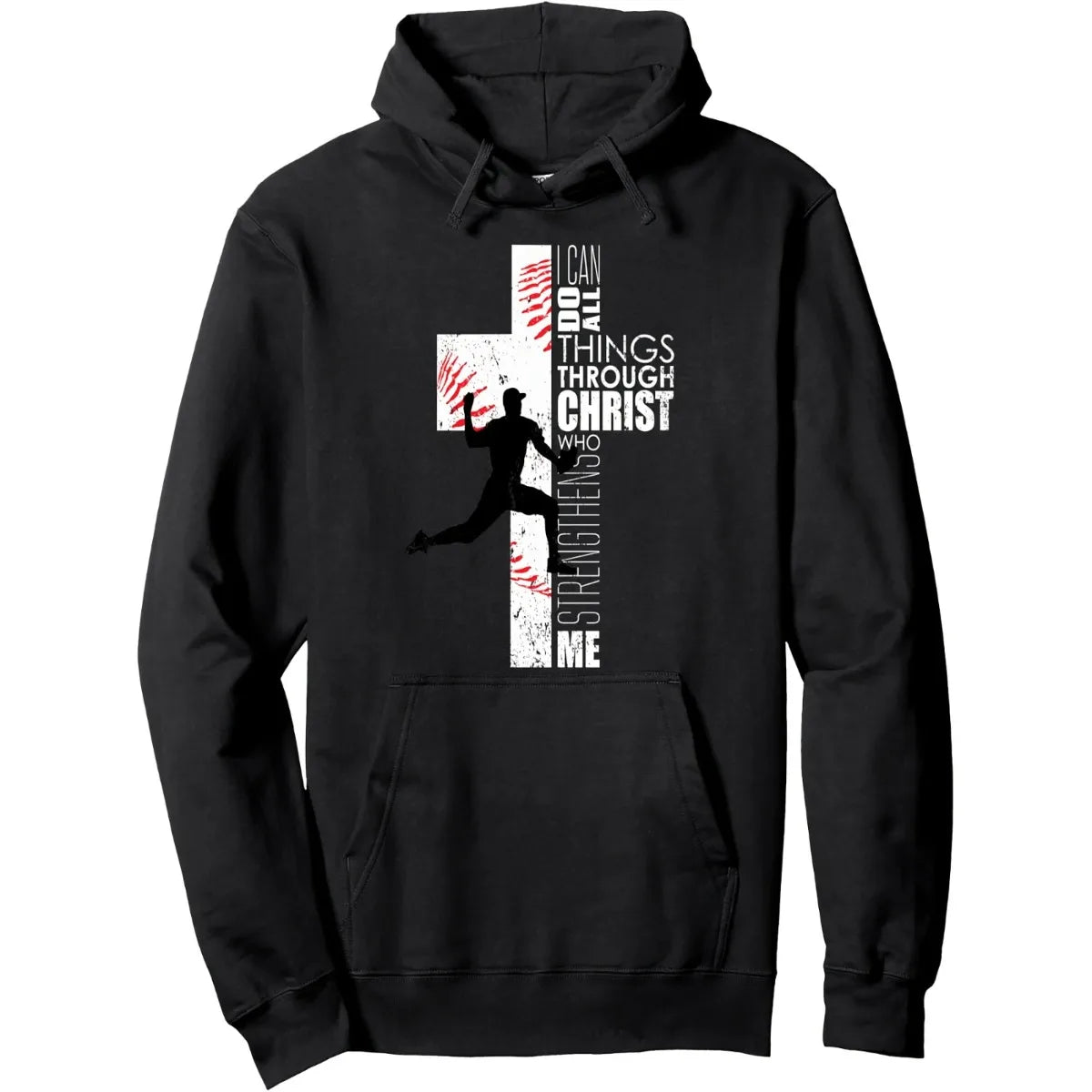 Cross Print Pullover Hoodie
