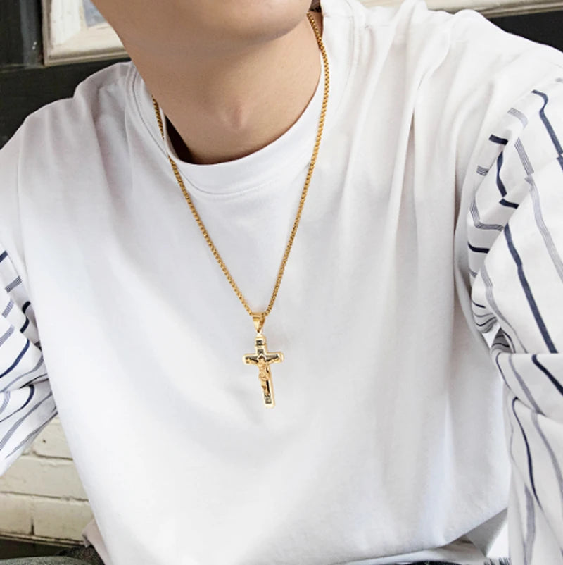 Vintage Jesus Cross Necklace