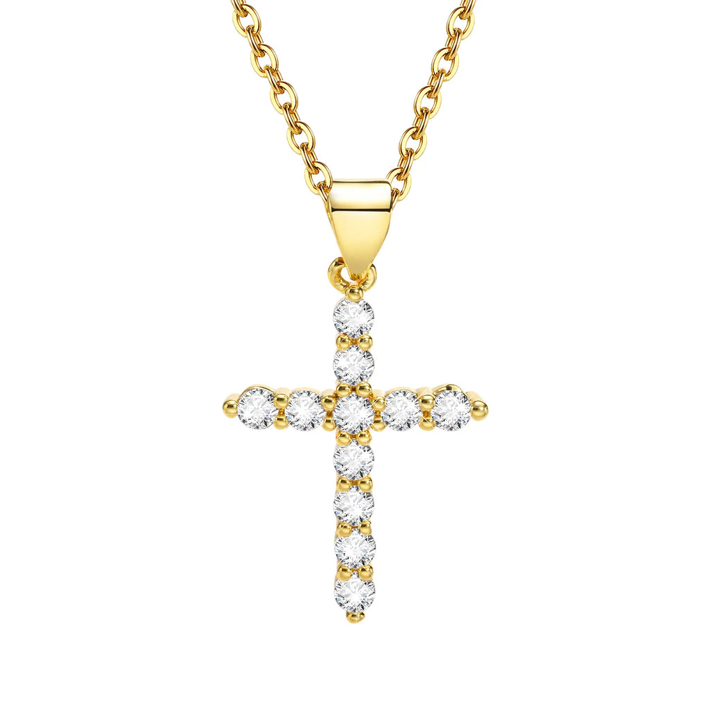CZ Cross Pendant Necklace