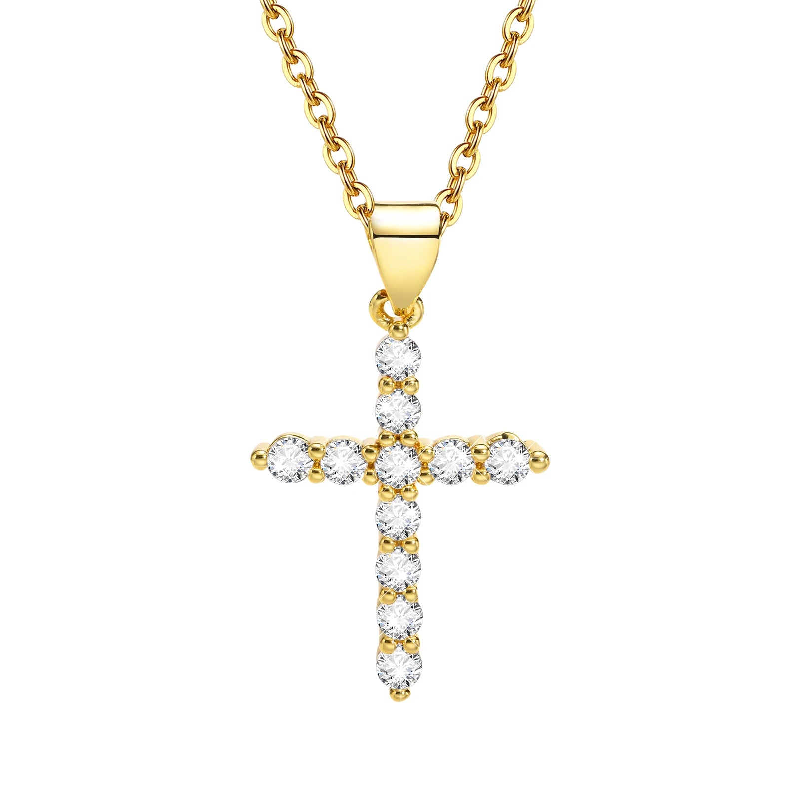 CZ Cross Pendant Necklace