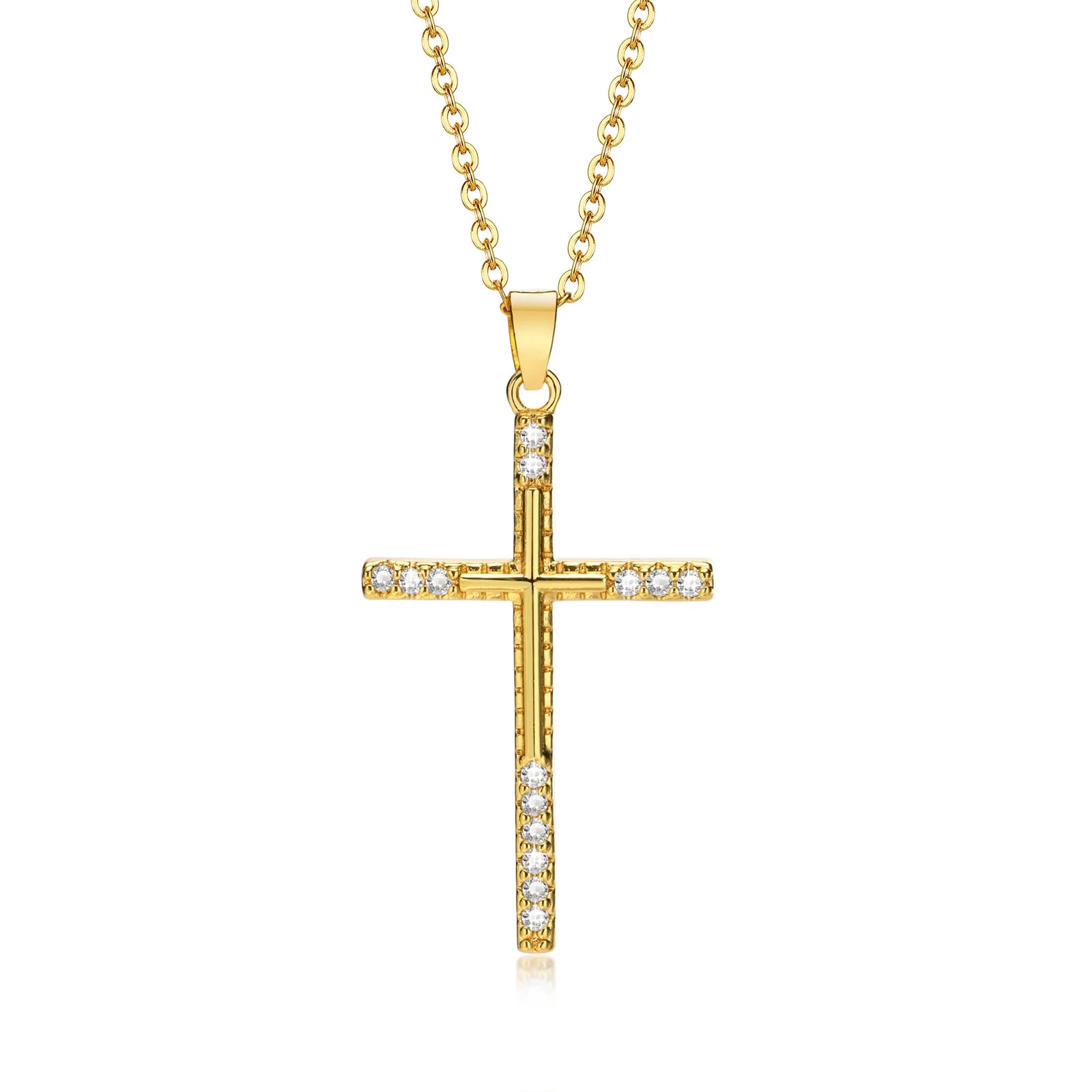 CZ Cross Pendant Necklace