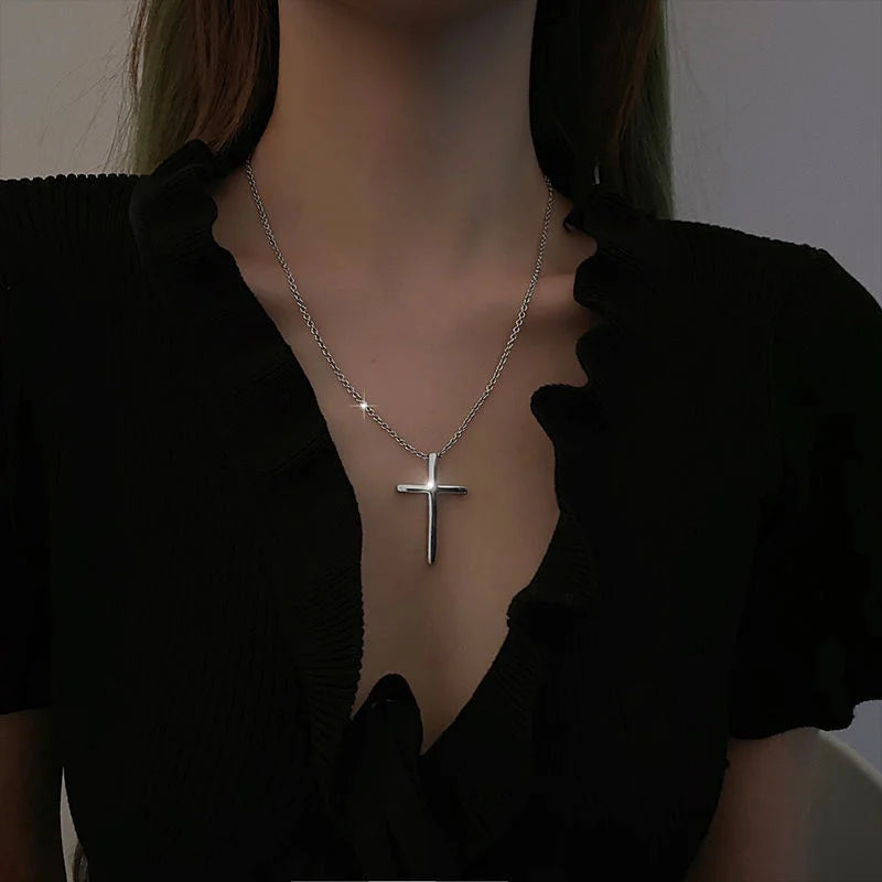 Titanium Cross Chain Necklace