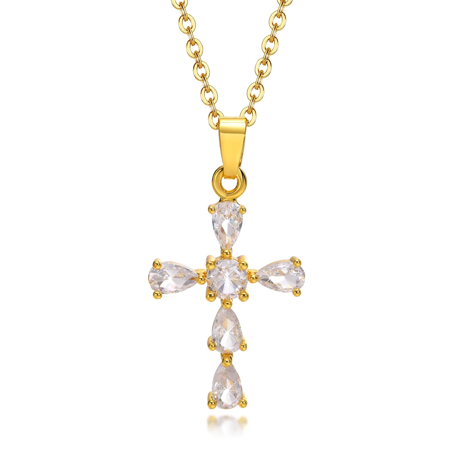CZ Cross Pendant Necklace