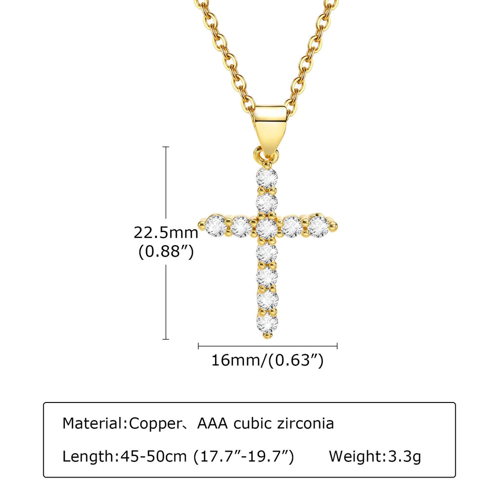 CZ Cross Pendant Necklace