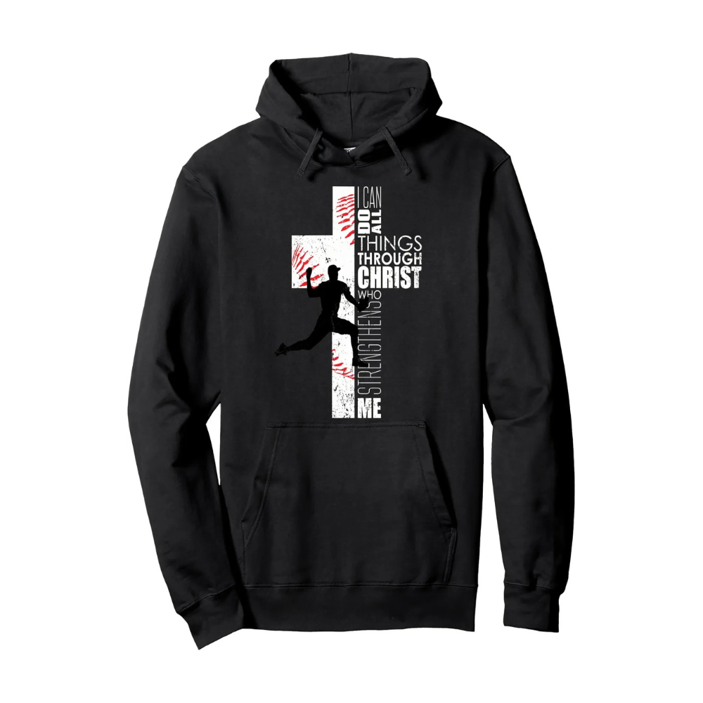 Cross Print Pullover Hoodie
